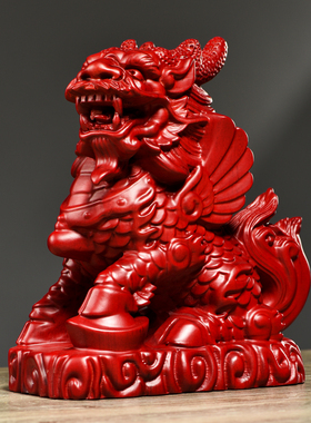 花梨木麒麟摆件新中式客厅