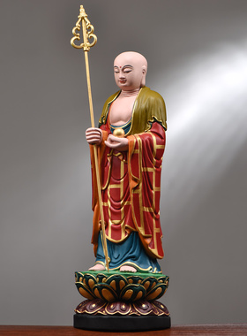 实木雕刻地藏王菩萨佛像摆件装饰