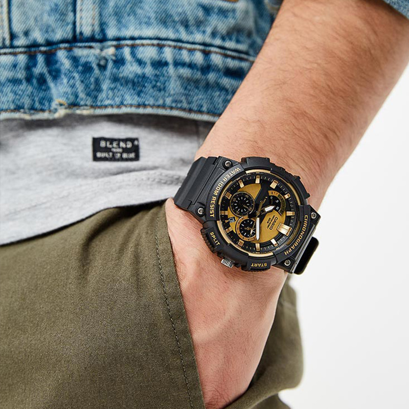 casio卡西欧手表男官方正品黑金运动防水学生电子表MCW-200H-9A - 图3