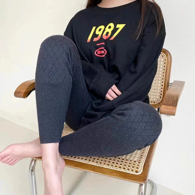 F1秋冬毛裤加厚高腰男女打底裤中老年护腰护膝针织保暖纯色长裤