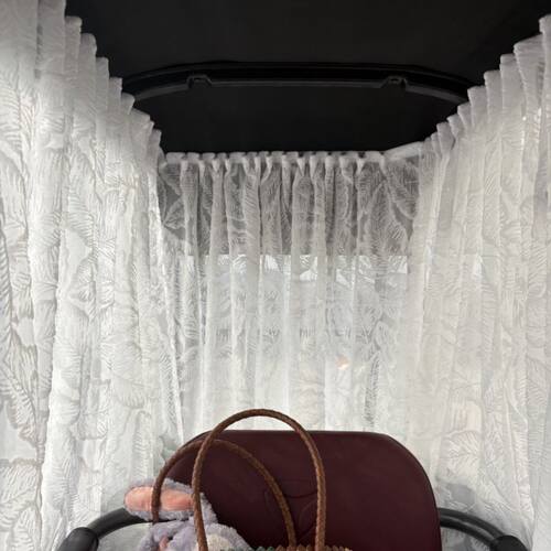 通用款雅迪CL9S电动三轮车窗帘粘贴遮阳帘防晒纱帘装饰用品短帘 - 图2