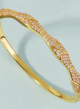 Fashion Bracelet Gold Full Diamond Buckle Bracelet手饰