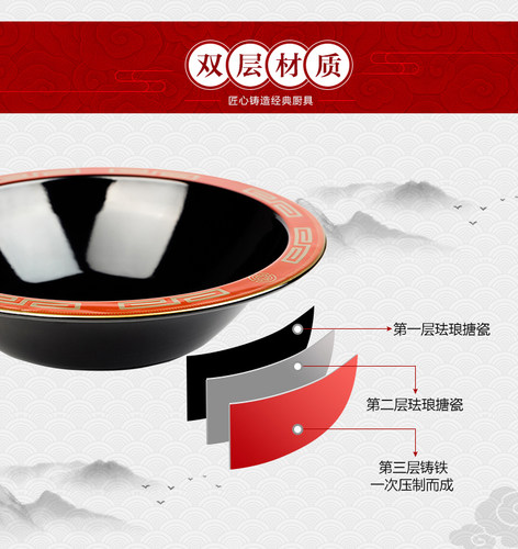 火锅锅商用珐琅搪瓷九宫格重庆涮串锅具店燃气灶电磁炉专用鸳鸯锅 - 图2