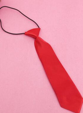 女生领带儿童男童小学生校服幼儿园正装衬衫表演纯色免打领结套头