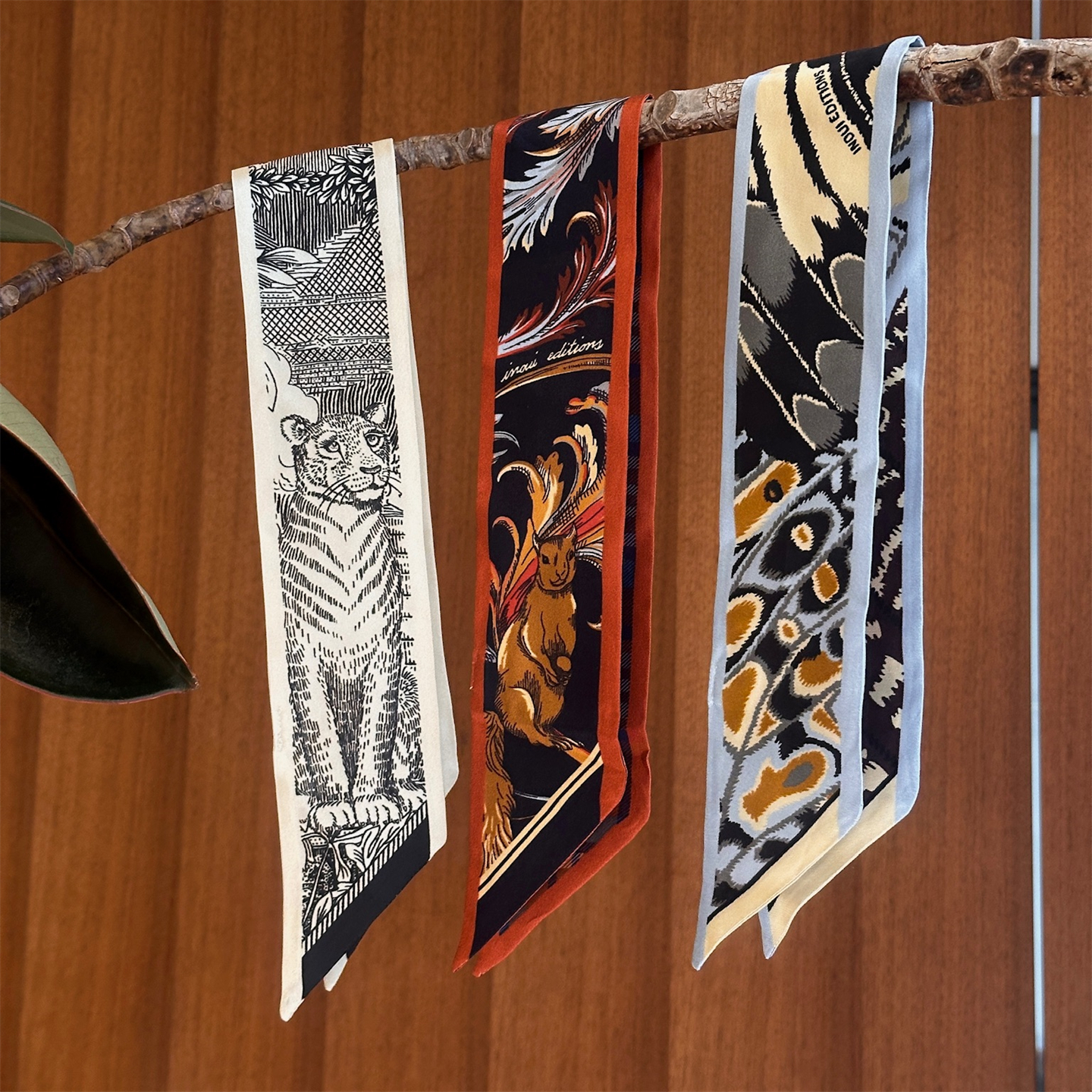 INOUI EDITIONS 5*67twilly丝巾 真丝双面印花长条系脖绑包飘带 - 图0