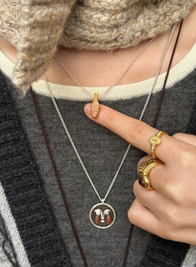 自留推荐 SALE E PEPE胡椒盐 纯银卵石酒瓶吊坠项链编绳锁骨链