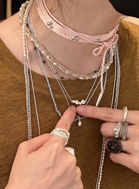 soft mountains软山 at the heart of sun/pink bird 绑带项链