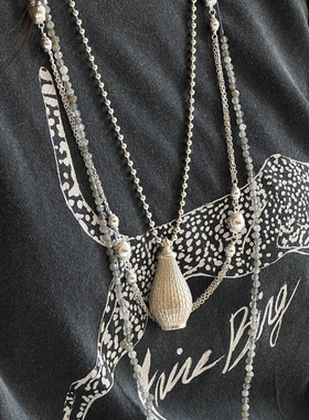 自留推荐 ENSAGE/APT702 纯银水晶玛瑙吊坠高级质感项链锁骨链