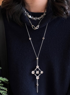 自留推荐 xiaonan STUDIO 黑灰色大溪地keshi珍珠925银重工款项链