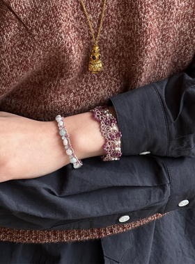 LORINA Veronica手链 法式手工编织串珠织线蕾丝高级质感腕饰女