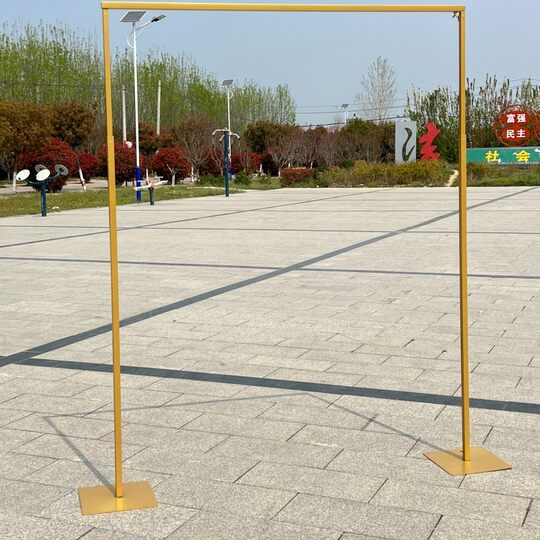 新款婚庆拱门背景架方形拱门伸缩杆舞台铁艺拱门户外婚礼布置花架