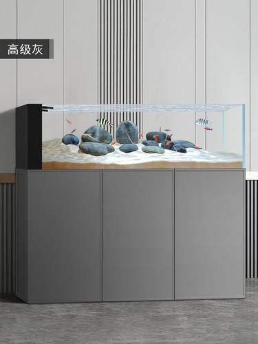 桌面超白玻璃鱼缸侧溢流溪流缸南美原生造景底滤水族箱干湿分离盒 - 图0