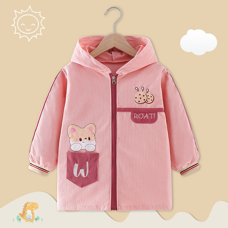 儿童羽绒服罩衣秋冬女宝宝加长正穿衣中大童防脏加大护衣拉链外套,淘宝优惠券,粉丝福利购,淘宝优惠卷