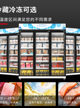 百利立式冰柜风冷展示柜冷冻