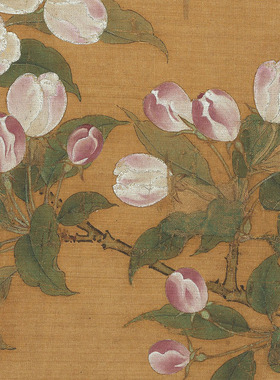 写生海棠图纸本画国画