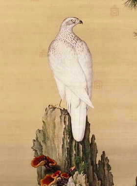 嵩献英芝图装饰画高清微喷复制