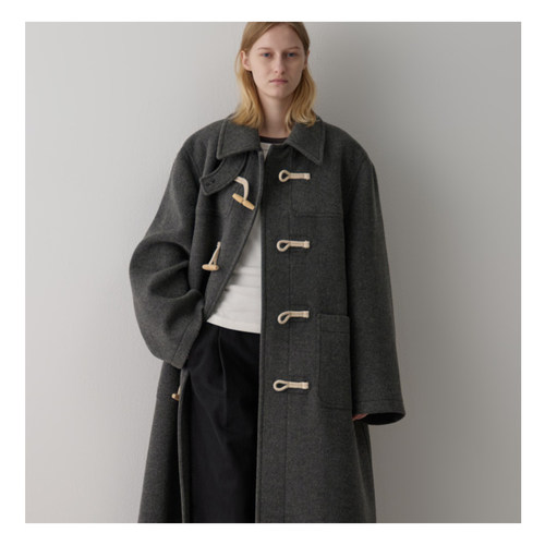 若若韩代正品直邮facade pattern25秋冬羊毛牛角扣大衣外套女长款 - 图1