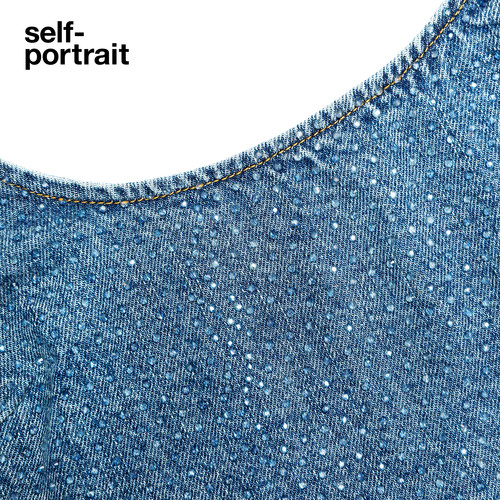 self-portrait 2026春夏新款浅牛仔蓝设计感短款满钻U领背心上衣 - 图2
