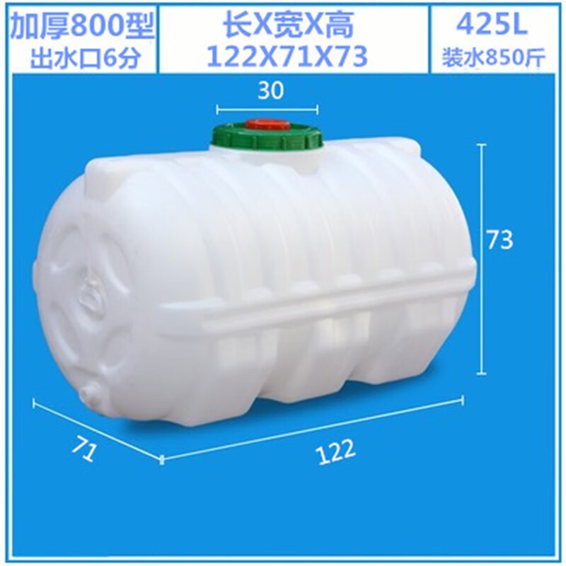 大水桶塑料卧式水塔1吨2、3、4车载水箱储水罐蓄水桶柴油桶关于-图0
