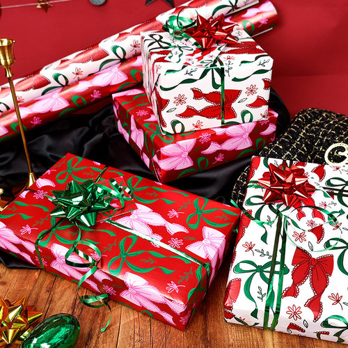 Christmas Gift Wrapping Paper Roll 圣诞节情人节礼物包装纸卷 - 图1