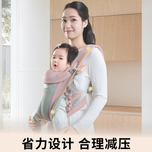 婴儿背带多功能前抱式婴儿背带四季透气轻便外出抱娃神器前后两用 - 图1