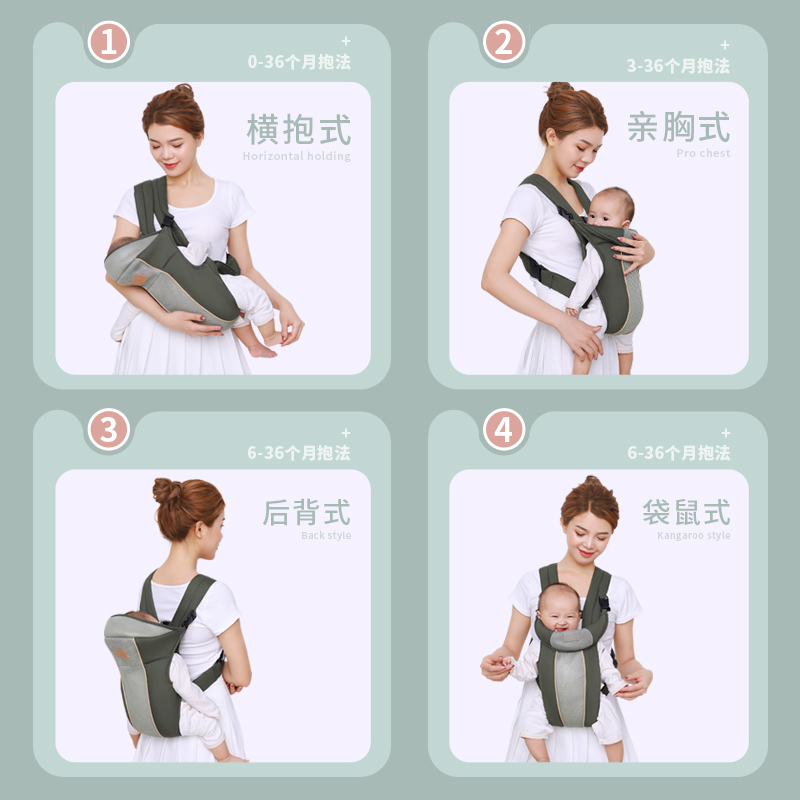 婴儿宝宝背带外出前后两用初新生儿横前抱式简易背娃神器解放双手