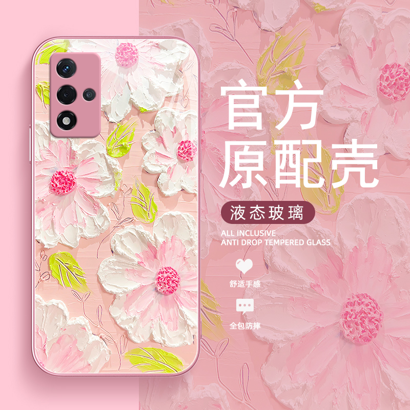 适用oppoa2pro手机壳新款a96oppo a97液态玻璃6x5/x3/a11春夏xa97/a35/a93/a95/a9x/k11浮雕花瓣a55男女a11-图1