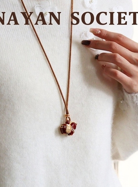 马年新款小马锆石滴釉毛衣链