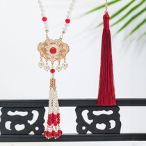 Childrens ancient wind necklace Handwear girl with matching accessories horseface dress with pendant little girl handmade ornament New