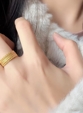 水贝黄金包银腰缠万贯戒指