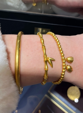 水贝黄金包银两世欢手链女时来运转光珠莲花莲蓬百搭手镯送生日礼