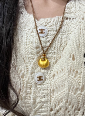 水贝黄金包银小胖福吊坠福字元宝金坨坨项链挂坠毛衣链送生日礼物