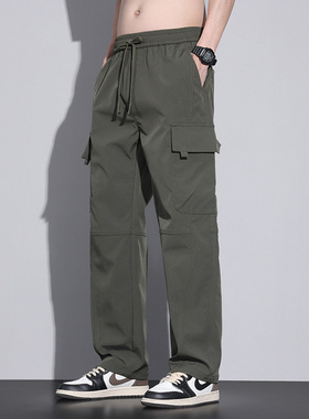 Men's straight tube loose paratrooper casual work pants男裤