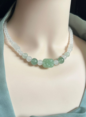 手工两天汉服软璎珞古风项链宋制琉璃珠配饰旗袍新中式锁骨链襦裙