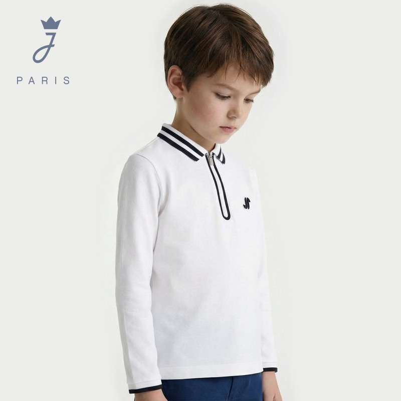 Jacadi亚卡迪男童棉质长袖POLO春季新款宽松百搭T恤上衣2043238,淘宝优惠券,粉丝福利购,淘宝优惠卷