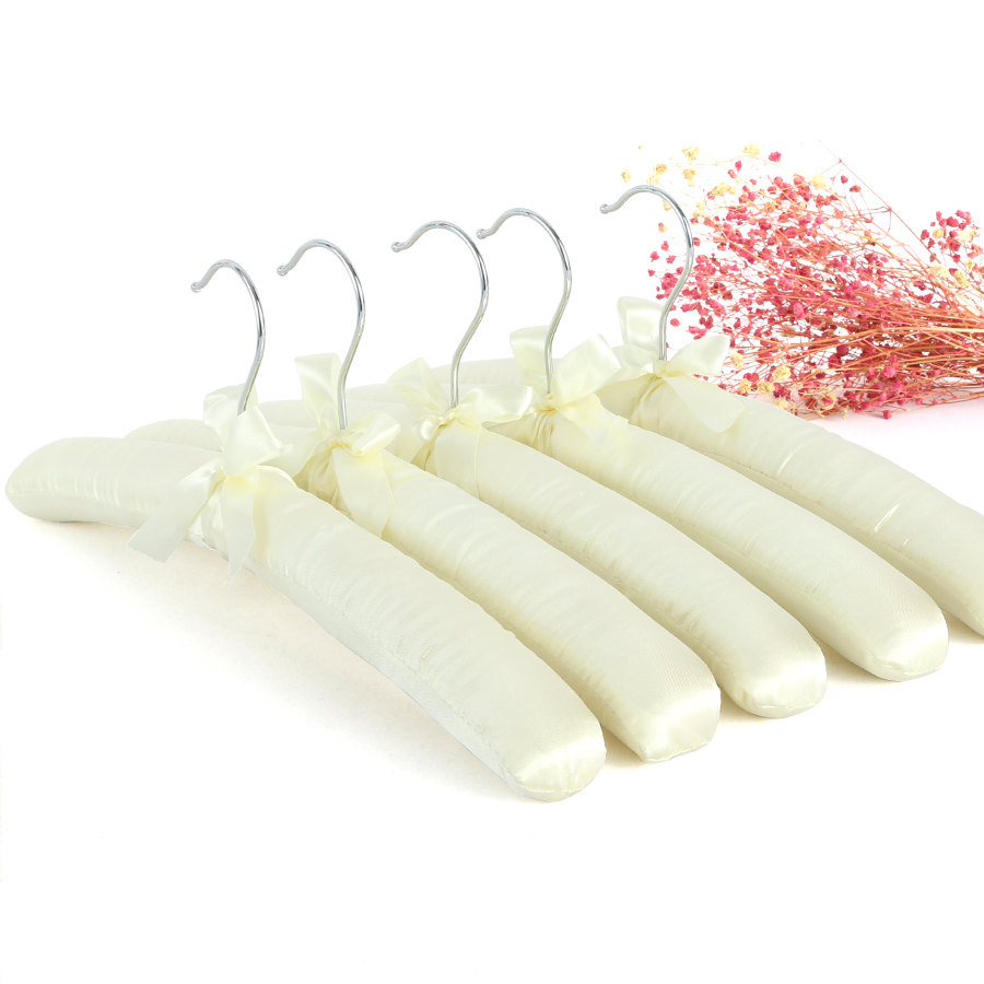 软海绵布艺衣架防滑无痕家用挂衣防肩角防变形棉衣撑包绸布服装店 - 图0
