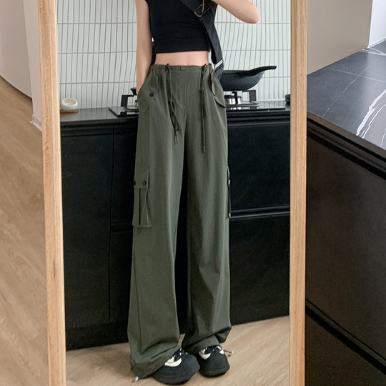 Women's summer thin American style black overalls