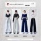 White and gray sweatpants for women summer 2025 new high-waisted straight wide-leg pants for small people spring and autumn casual sports pants
