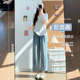 Tencel nine-point jeans women's summer thin 2025 new high-waisted straight-legged ice silk radish harem pants for small people