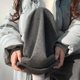 Gray velvet wide leg pants for women autumn and winter 2025 new style