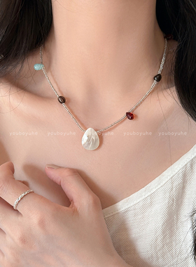 海星贝壳吊坠项链锁骨链配饰