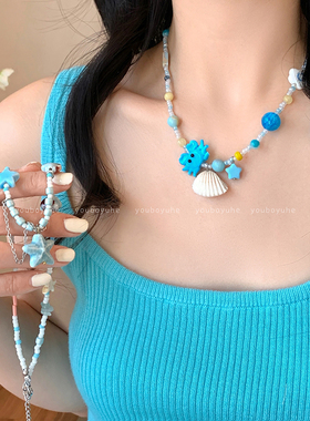 适合海边度假的陶瓷海星项链配饰