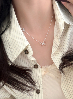 简约蝴蝶结项链气质百搭锁骨链