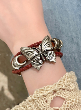 波西米亚异域民族风牛皮叠戴手链