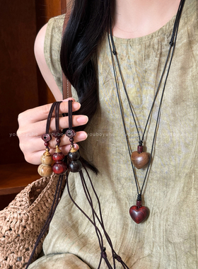 新中式国风葫芦吊坠项链毛衣链女