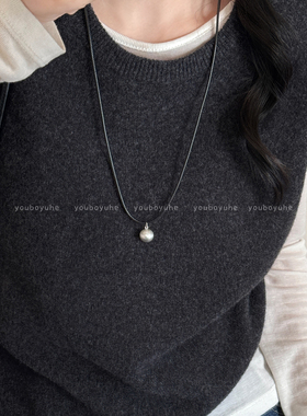 秋冬银色圆球高级感日常百搭项链