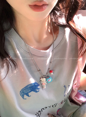 方块小猫小众设计高颜值百搭项链