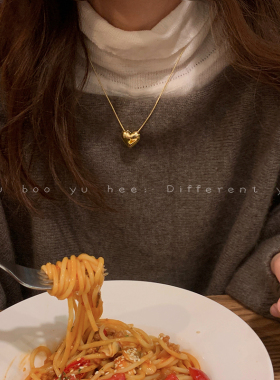 金属冷淡风爱心钛钢项链