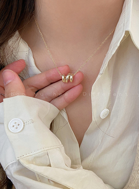 ins镀真金锁骨链女波浪项链项链