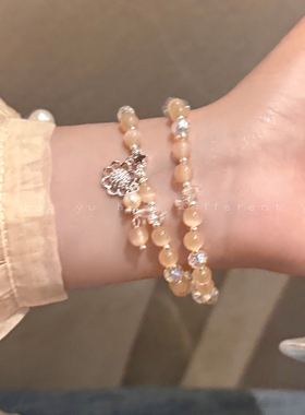 清冷猫眼石手链高颜值学生党手串